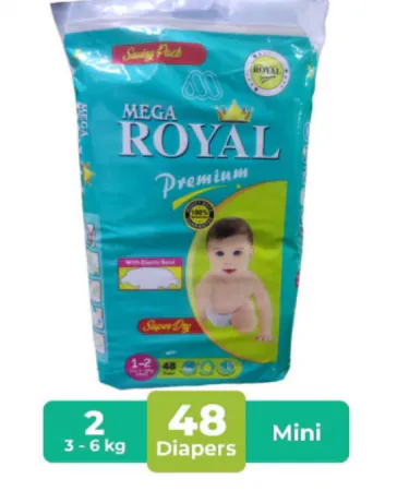 MEGA-ROYAL-DIAPERS-SMALL-48-PCS-Soft-Breathable-Aloe-Vera-Gel-Elastic-Band**
