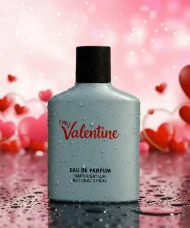 My Valentine – Eau Da Parfum 100ML luxury perfume bottle on elegant background, imagecaption=My Valentine Eau Da Parfum 100ML – perfect romantic gift,