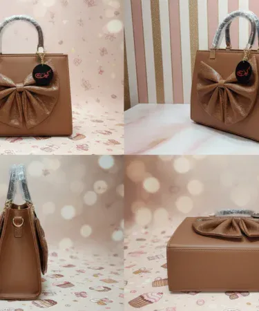 Winter Bow Ladies Hand Bag in stylish PU leather, perfect for party and daily use,