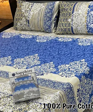 100% Pure Cotton King Size Double Bedsheet with 2 Pillow Covers – Export Quality – Khareedo, imagecaption=Luxurious pure cotton king size double bedsheet with matching pillow covers, available on Khareedo | Kharedo with Check on Delivery.