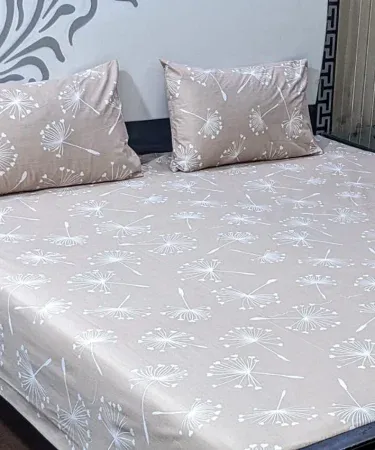 King size 100% cotton bedsheet with two matching pillow covers – soft, breathable, premium quality bedding set for a king‑size bed.