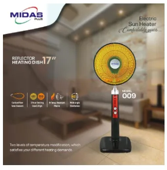 Electric Heater Sun Halogen Stand Heater 100W‑1000W with Remote Control – portable dish heater for home use