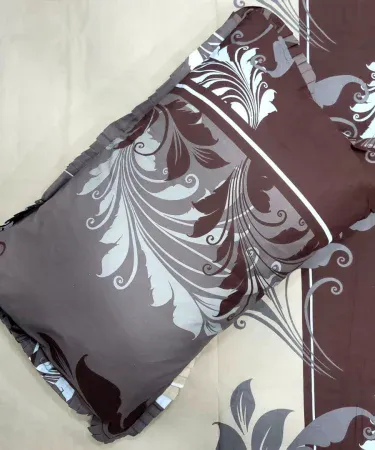 Luxurious King Size Frill Bedsheet – Pure Cotton with Two Pillow Covers – premium cotton frill bedsheet from Khareedo