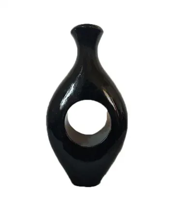 Handmade black decorative vase (beautiful vase mate colour) perfect for artificial flowers and table décor