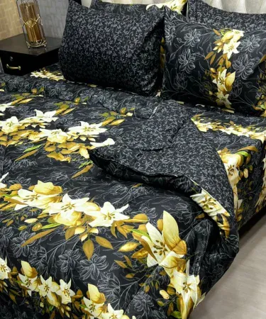 Printed Soft King Size 6pc Vicky Razai Duvet Set with Pillow Covers – Khareedo|Kharedo, imagecaption=Luxurious printed king size 6pc Vicky Razai duvet set with matching pillow covers, perfect for a stylish bedroom.
