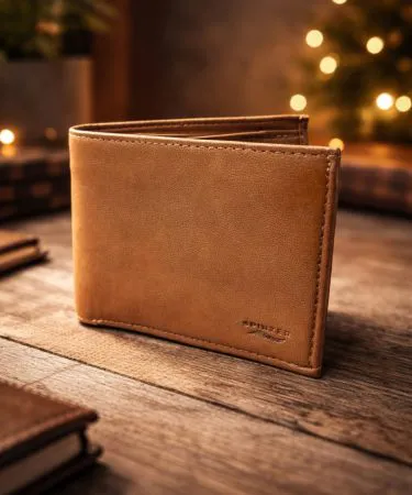 Spinzer Leather Wallet premium genuine leather slim wallet with multiple card slots
