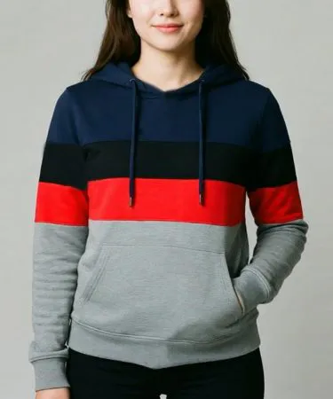 Ladies Panel Hoodie – soft fleece women’s hoodie in Small, Medium and Large, perfect for casual wear