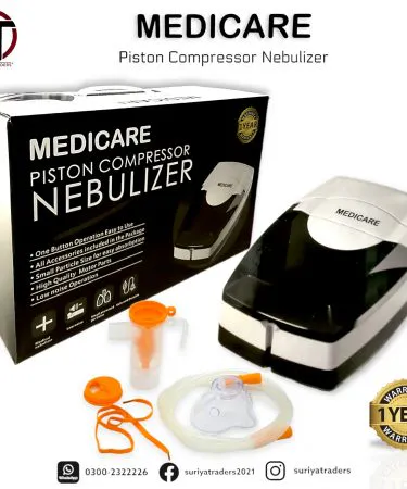 Medicare Nebulizer with regulator kit and one-year warranty, suitable for all ages,