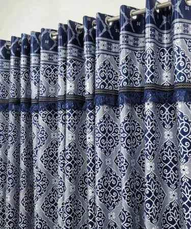 The Touch of Luxury crystal silk curtains draped elegantly in a modern bedroom, showcasing premium silk sheen and luxurious texture