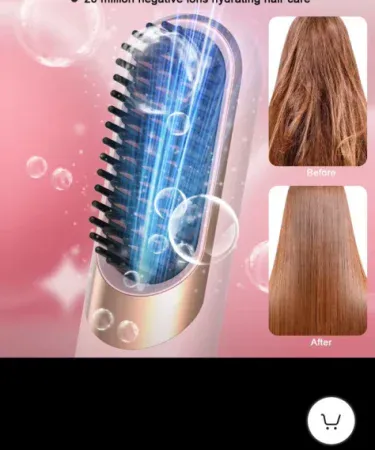 Hot Air Brush Multi‑Function Hair Dryer Straightener Curler Comb – One‑Step Professional Salon Styler, imagecaption=Professional salon‑grade hot air brush with dryer, straightener, and curler functions for effortless home styling.