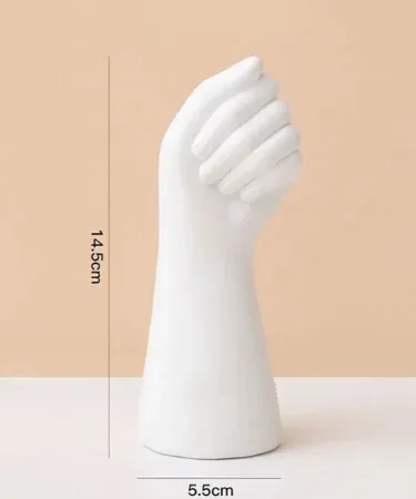 Small size human hand vase made of plaster of Paris, perfect for modern home décor