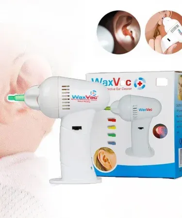 Wax Vac Gentle and Effective Ear Cleaner – safe suction ear cleaning device with LED light, compact design for home use