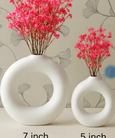 ڈونٹ گلدان 2 پیس کا سیٹ درمیانہ سائز – ہینڈ میڈ ویز سیٹ