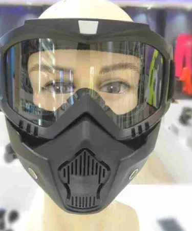 Blue Mercury 2‑In‑1 detachable motorcycle helmet goggles mask , imagecaption=2‑In‑1 Motorcycle Helmet Goggles Mask – Blue Mercury, perfect for riders ,