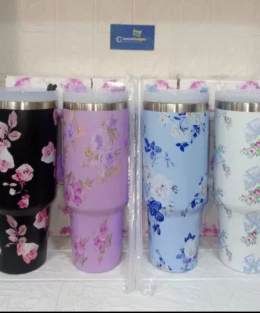 New Tumbler Printed 1200ml Stainless Steel – sleek stainless steel travel tumbler with vibrant printed design, imagecaption=Premium 1200ml printed stainless steel tumbler available on Khareedo|Kharedo.