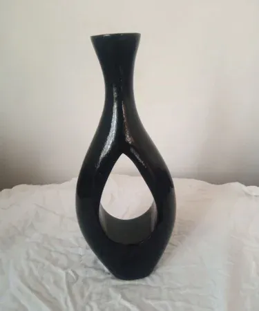 Handcrafted bottle shape vase new style 12" height made of plaster of Paris, painted beautifully for table decoration.