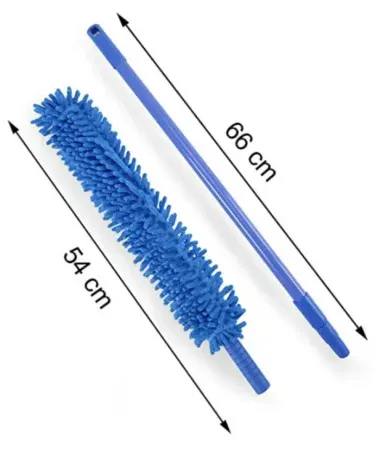 Flexible micro‑fiber duster with telescopic stainless steel handle for fan cleaning, ideal for ceiling fans and hard‑to‑reach dust removal, imagecaption=Flexible Micro‑Fiber Duster with Telescopic Stainless Steel Handle – perfect for cleaning fans, appliances, and corners.