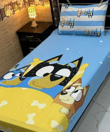 Labubu Doll Single Cotton Kids Bedsheet – vibrant doll print on soft cotton for boys and girls bedroom