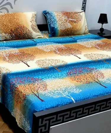 King size cotton bedsheet with two matching pillow covers – soft, breathable, premium quality