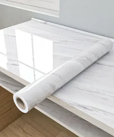 Marble sheet sticker white grey 60x200 cm for kitchen and walls, self‑adhesive PVC marble finish, premium quality, easy install, waterproof, heat‑resistant