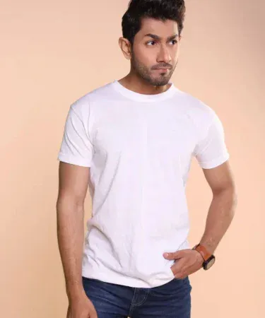 Men's round neck t‑shirt made of PC cotton jersey fabric – high quality casual tee, perfect for everyday wear