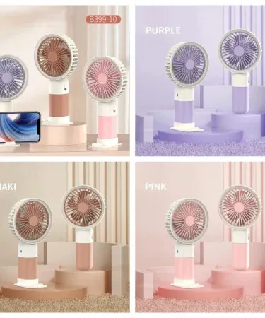 Cute Mini Rechargeable Fan with Mobile Phone Holder – portable pocket‑size cooling fan for indoor and outdoor use, featuring built‑in phone holder and USB charging.
