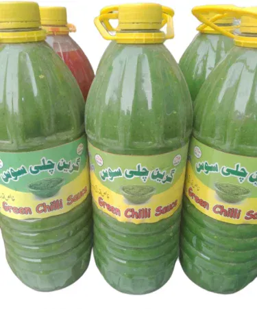 Green chilli sauce 3.5 L bottle – premium quality, refrigerated, 6‑month shelf life, made in Pakistan, imagecaption=Premium Green Chilli Sauce 3.5 L pack ready for delivery – order now from Khareedo/Kharedo.