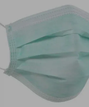 Green disposable face mask box containing 50 masks , imagecaption=Green 50‑pcs disposable face mask box – Khareedo & Kharedo ,