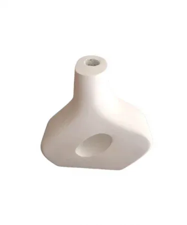 Handcrafted matte white vase 9 in × 9 in, sleek minimalist home décor piece,