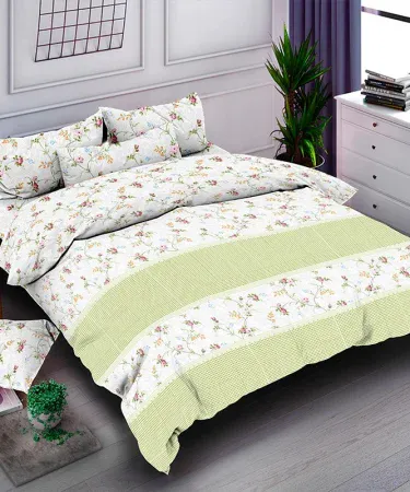 King size double bedsheet set with two plush pillows – luxurious cotton bedding for a comfortable bedroom