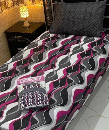 4Pc Single Mix Cotton Bedsheet Set with 2 Pillows – Luxurious Bedroom Comfort