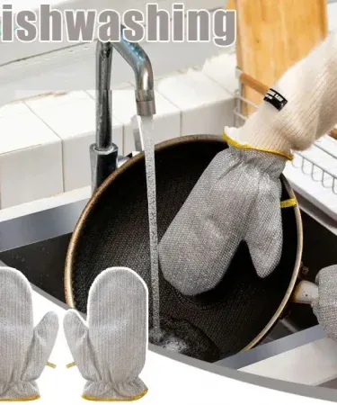 New Steel Wire Dishwashing Gloves – waterproof, insulated, heat‑resistant multifunctional cleaning gloves for kitchen, laundry and gardening, imagecaption=Premium steel‑wire dishwashing gloves perfect for tough cleaning tasks, reusable and skin‑friendly.