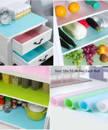 Multi Purpose Refrigerator Mat – Washable Waterproof Shelf Liner in Random Colors