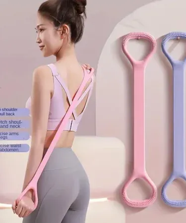 Yoga Elastic Resistance Band – portable silicone strength training band for arms, back and shoulders, ideal for yoga and fitness workouts.