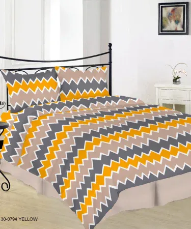 Pure Cotton King Size Double Bedsheet Set with cream background and peach floral print, 88 x 105 in flat sheet plus 2 matching pillow covers