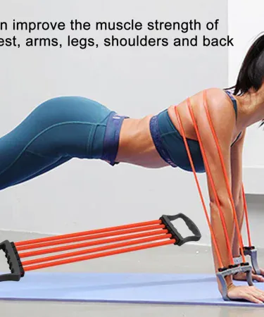 Profession Elastic Fitness Resistance Band adjustable chest expander with ergonomic arc‑shaped handles, lightweight TPR material for home and gym workouts