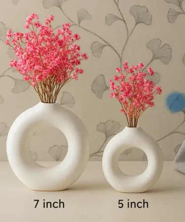 ڈونٹ گلدان 2 پیس کا سیٹ درمیانہ سائز – ہینڈ میڈ ویز سیٹ