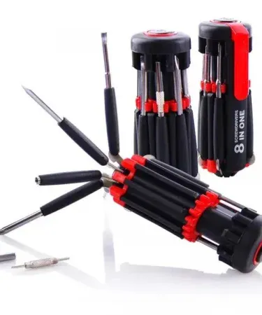 8in1 LED Screwdriver Tool Kit – portable multi‑function screwdriver set with built‑in 6‑LED torch for home maintenance and DIY projects, imagecaption=8in1 LED Screwdriver Kit – perfect for lighting up tight spaces and tackling a variety of screw types.