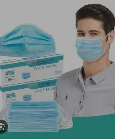 Face Mask Disposable Box 50 pcs – Khareedo & Kharedo COD Delivery, imagecaption=50‑piece disposable face mask box available on Khareedo and Kharedo with Check‑on‑Delivery service.