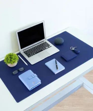 Large synthetic leather laptop desk mat with non‑slip surface, waterproof and double‑sided – perfect for home and office use
