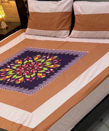 Beautiful Design Embroidered Patch Work Bedsheet with 2 Pillow Covers – premium cotton, vibrant embroidery, perfect bedroom décor