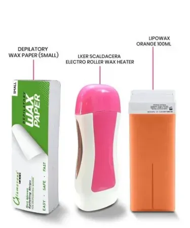3‑in‑1 Wax Depilatory Refill Machine with roller wax and depilatory wax paper on Khareedo | Kharedo , imagecaption=Universal electric wax heater kit (roller + wax paper) available on Khareedo | Kharedo ,