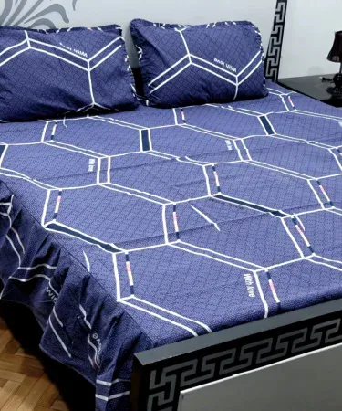 Luxurious King Size Frill Bedsheet pure cotton with cartoon print and two matching pillow covers for kids room