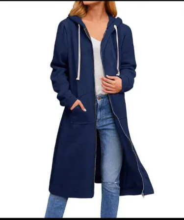 Women’s extra‑long zipper hoodie two‑fleece winter coat, imagecaption=Stylish extra‑long zip‑up hoodie for women – perfect for Pakistani winters,