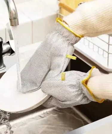 New Steel Wire Dishwashing Gloves – waterproof, insulated, heat‑resistant multifunctional cleaning gloves for kitchen, laundry and gardening, imagecaption=Premium steel‑wire dishwashing gloves perfect for tough cleaning tasks, reusable and skin‑friendly.