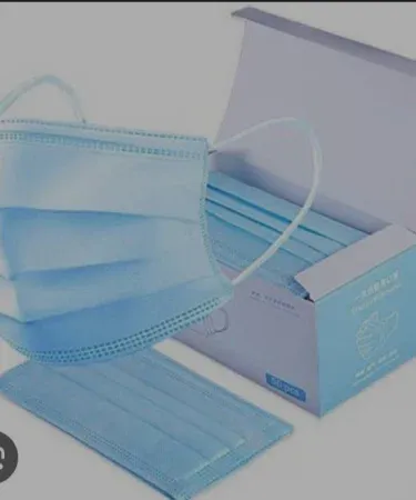 Blue disposable face mask box containing 50 masks – Khareedo | Kharedo, imagecaption=Blue disposable face mask (50 pcs) available on Khareedo | Kharedo.