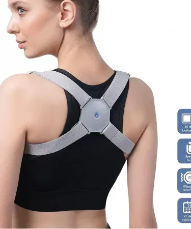 Smart Belt Electric Vibrational Posture Corrector with USB charger, adjustable back brace for pain relief