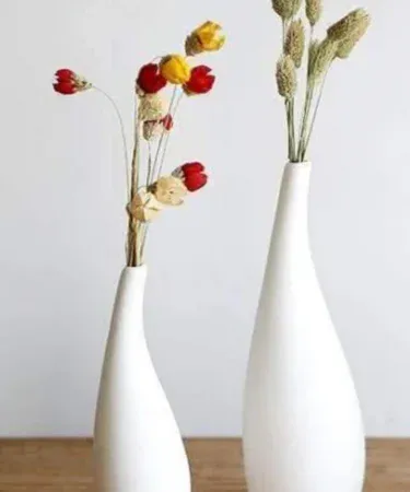 Minimalist modern water drop vase set – 2 piece plaster of Paris decorative vases for home décor in Pakistan