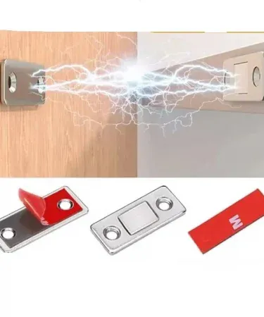 Ultra thin stainless steel magnetic door catch for kitchen cabinets and closets , imagecaption=Magnetic Door Catch Ultra Thin Cabinet Magnets – Secure Cabinet Closure ,