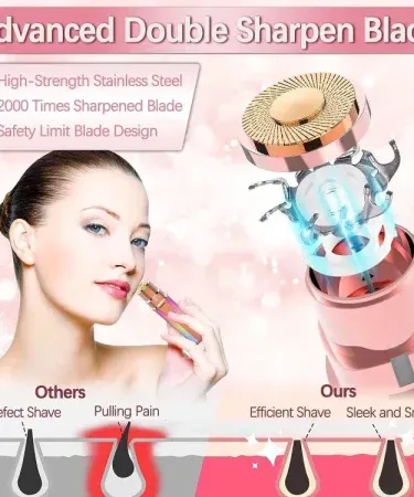 2in1 electric eyebrow trimmer and shaver rechargeable hair remover with LED light for face, lips, nose, chin, arm – Khareedo Kharedo Pakistan, imagecaption=Compact pen‑style 2in1 Electric Eyebrow Trimmer & Shaver – flawless, painless hair removal with LED illumination.